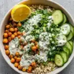 Healthy Grain Bowls with Chickpeas and Tahini Dressing Recipe