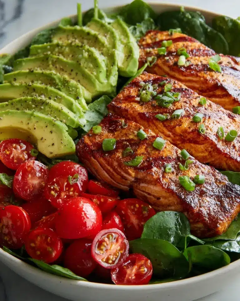 Grilled Salmon Salad with Avocado Recipe