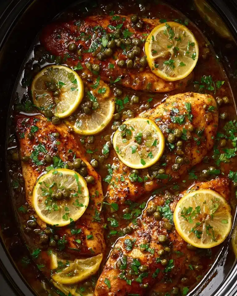 EASY SLOW COOKER LEMONY CHICKEN PICCATA RECIPE