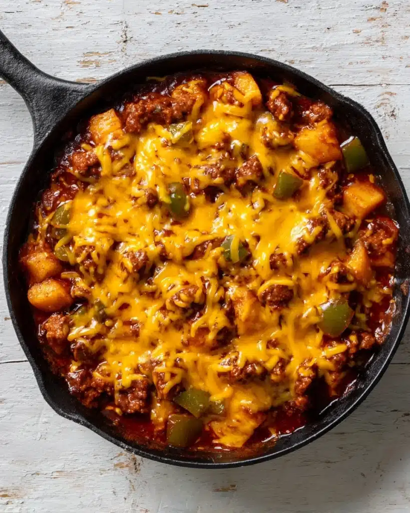 Cheesy Sloppy Joe Potato Skillet Recipe