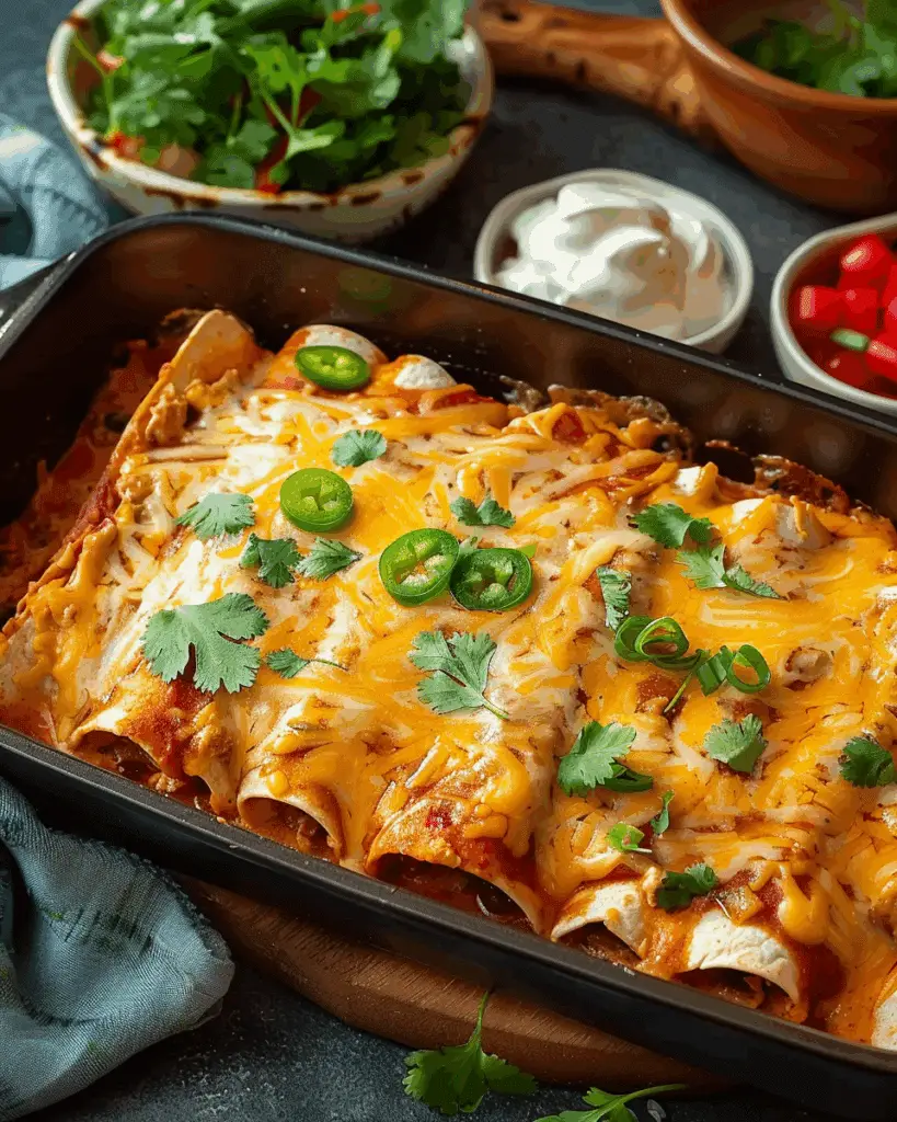 High Protein Creamy Chilli Chicken Enchiladas