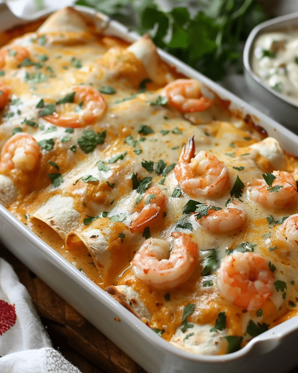 Shrimp Enchiladas with Cream Sauce
