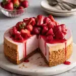 The Best Baked Strawberry Cheesecake (Gluten Free Option) Recipe