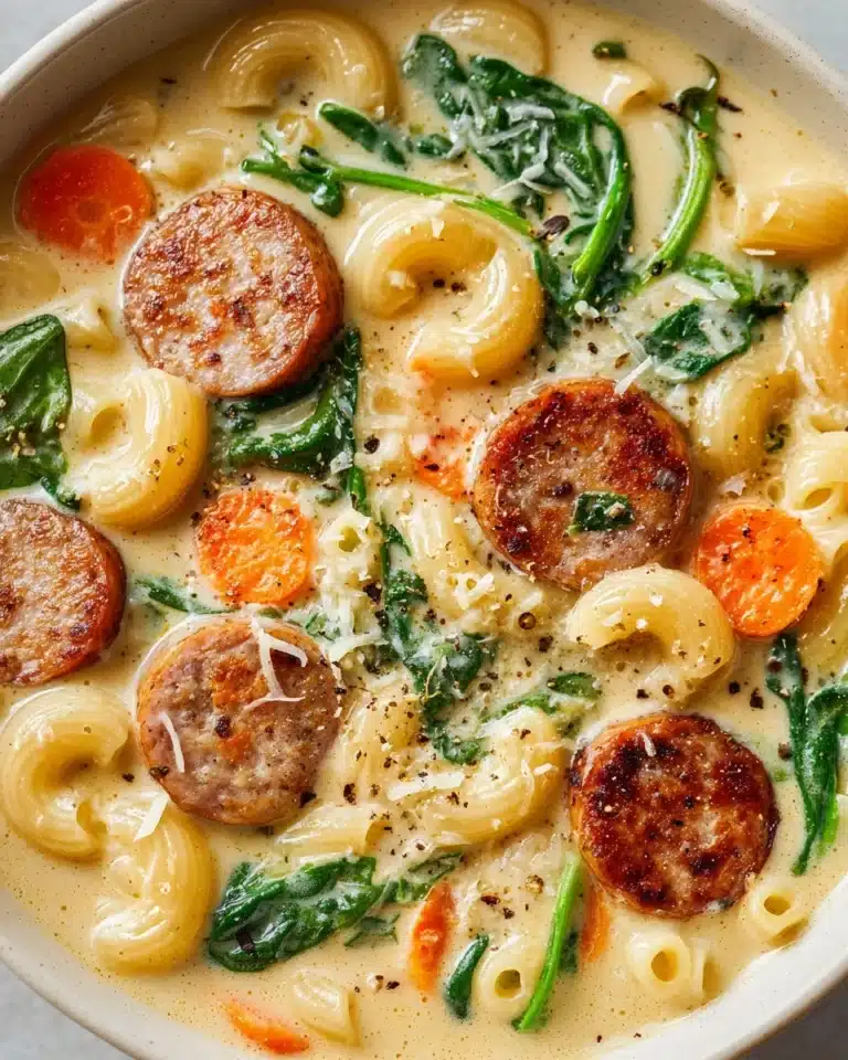 Creamy Parmesan Italian Sausage Ditalini Soup Recipe
