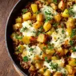 One-Pan Cheesy Meat & Potato Skillet Recipe