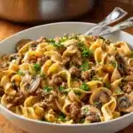 One Skillet Ground Beef Stroganoff Recipe