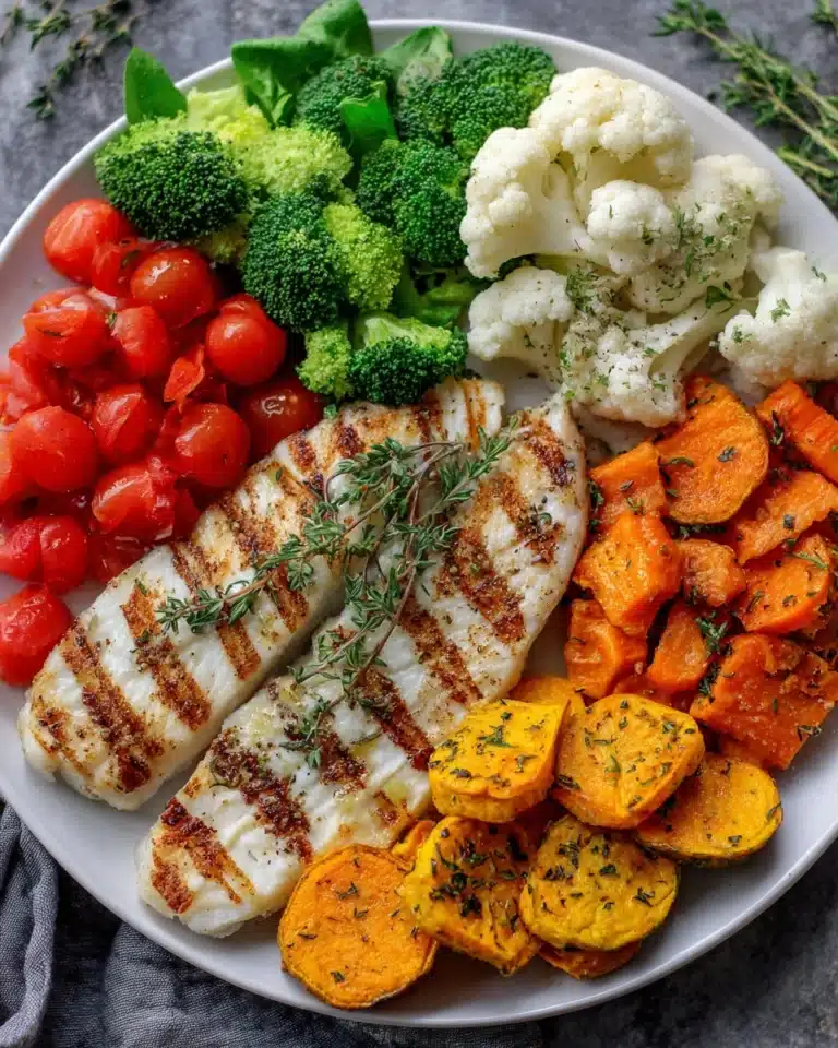 Grilled Fish with Steamed Vegetables Recipe