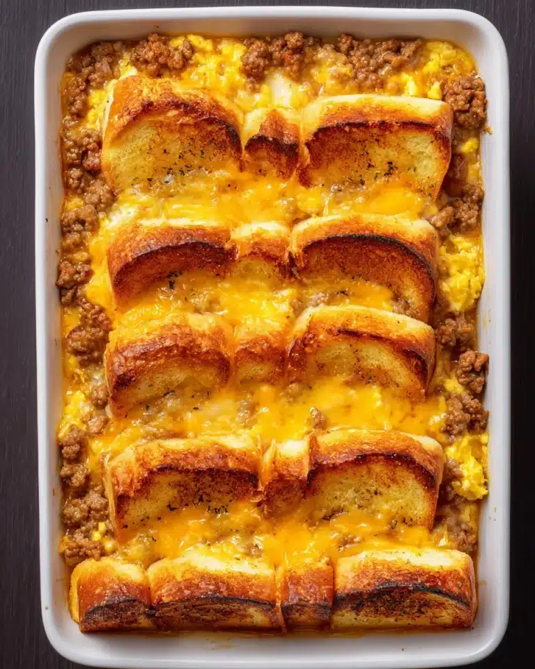 Grilled Cheese Sausage and Egg Breakfast Casserole Recipe