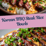Korean BBQ Steak Rice Bowls with Spicy Cream Sauce Recipe
