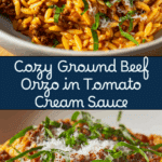 Ground Beef Orzo with Tomato Cream Sauce Recipe