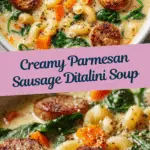 Creamy Parmesan Italian Sausage Ditalini Soup Recipe