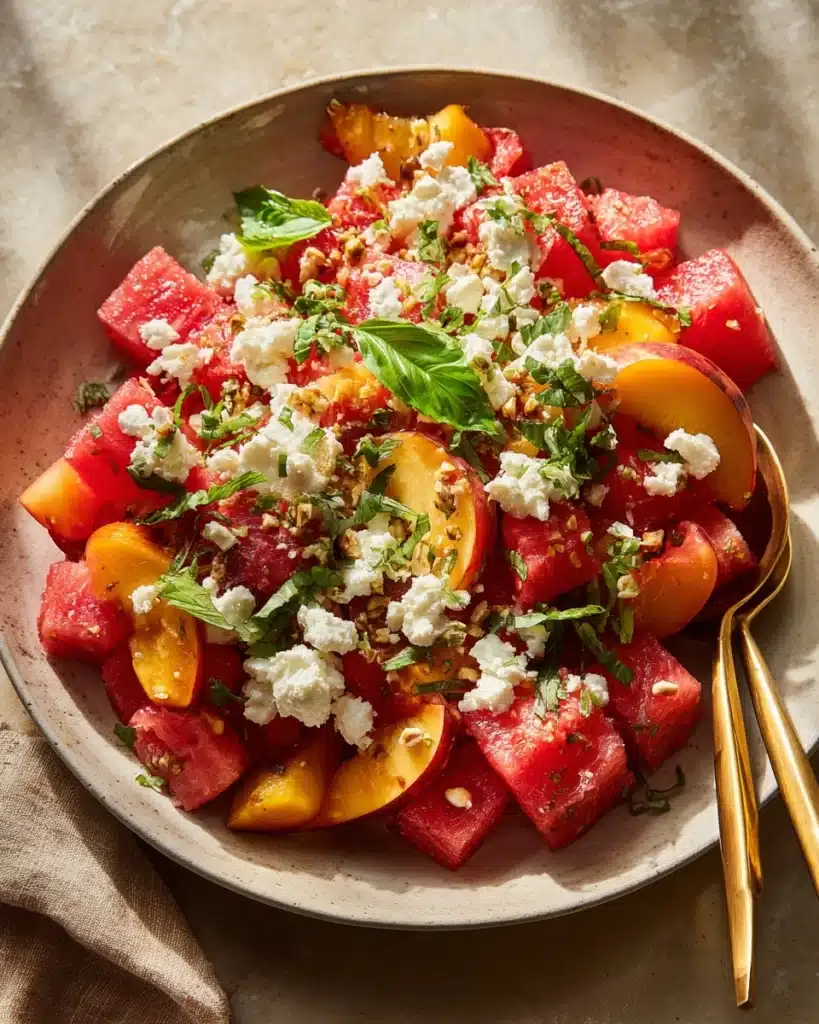 Watermelon Peach Salad Recipe