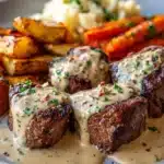 Garlic Butter Steak Bites with a Rich Parmesan Cream Sauce Recipe 6 Garlic Butter Steak Bites with a Rich Parmesan Cream Sauce Recipe