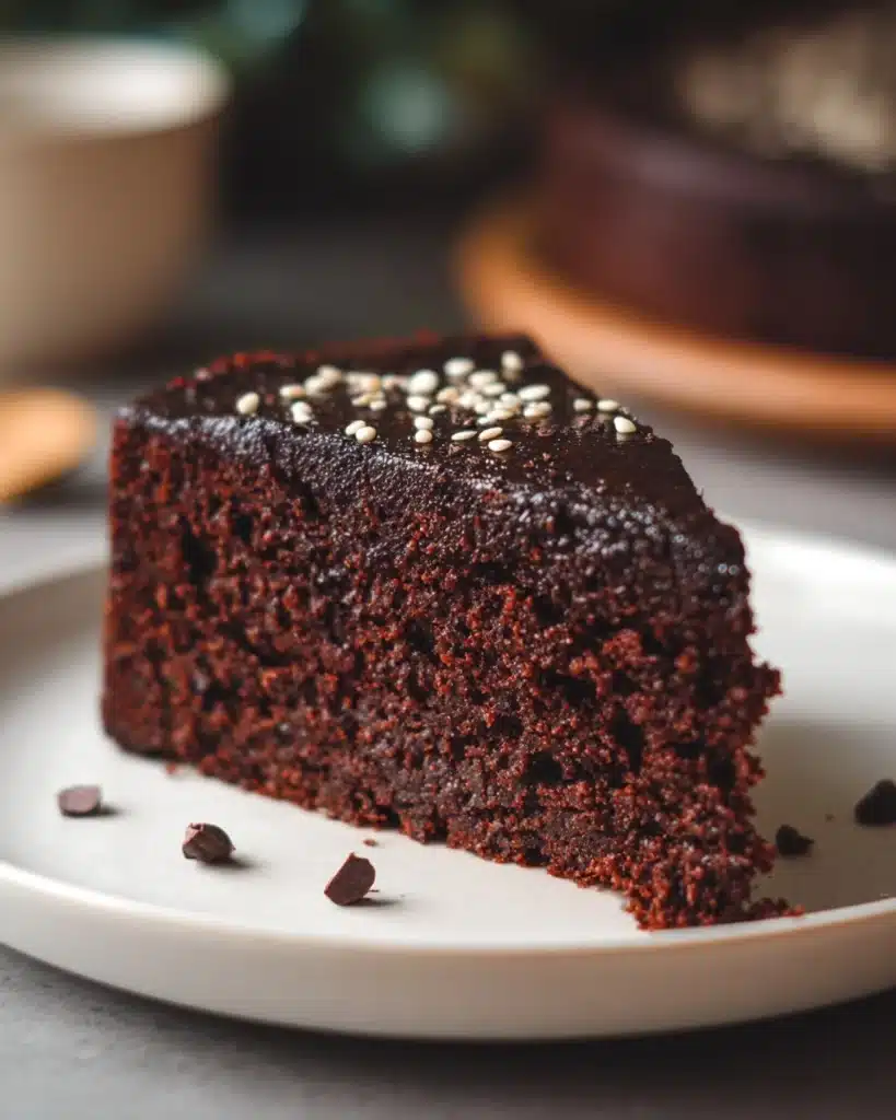 Flourless Black Cocoa and Chia Greek Yogurt Cake Recipe