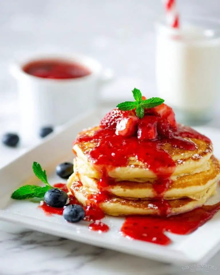 Buttermilk Pancakes with Homemade Strawberry Compote Recipe