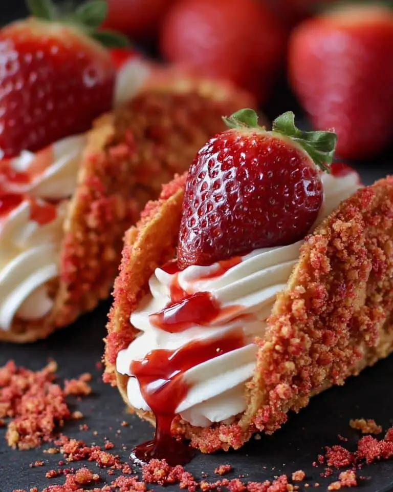 Savory Strawberry Crunch Cheesecake Tacos Recipe