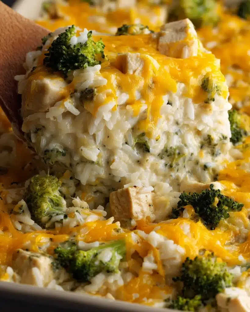One Pot Cheesy Chicken Broccoli Rice Recipe