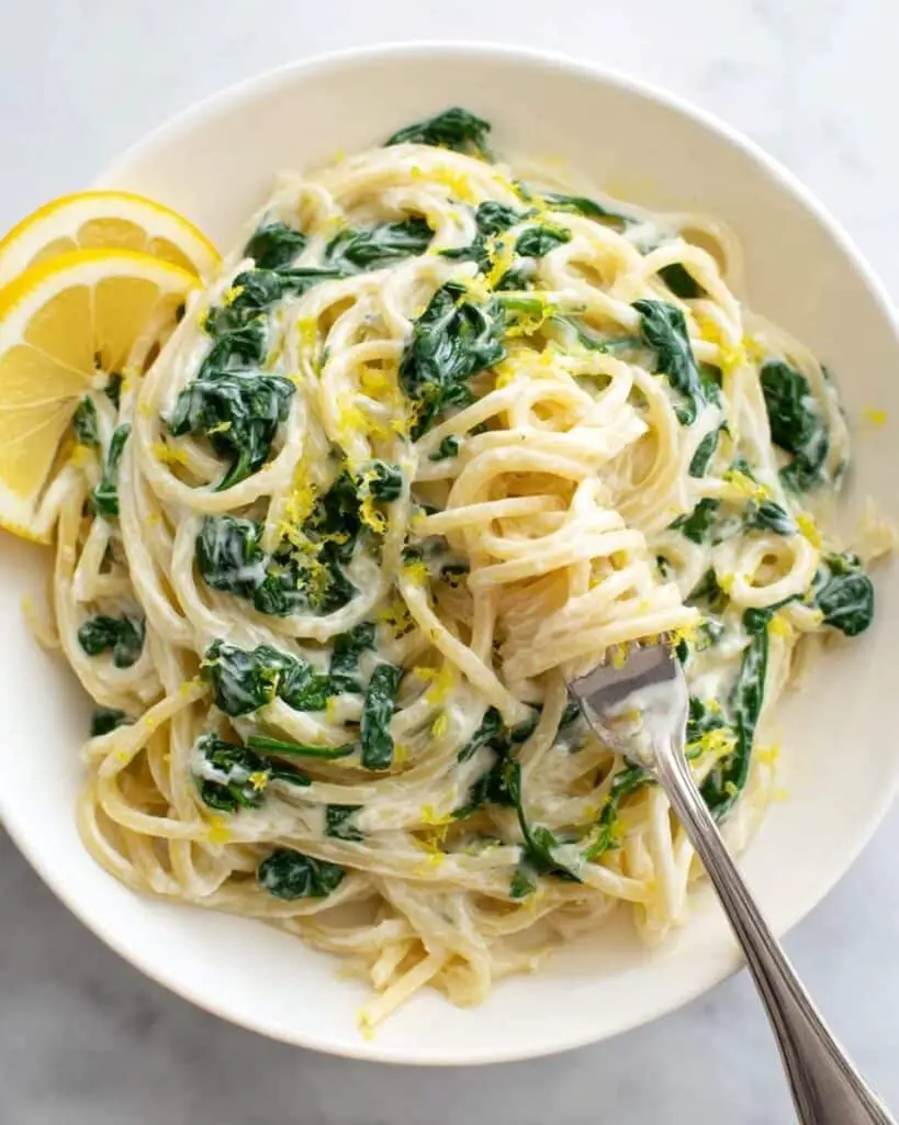 Lemon Ricotta Pasta with Spinach Recipe