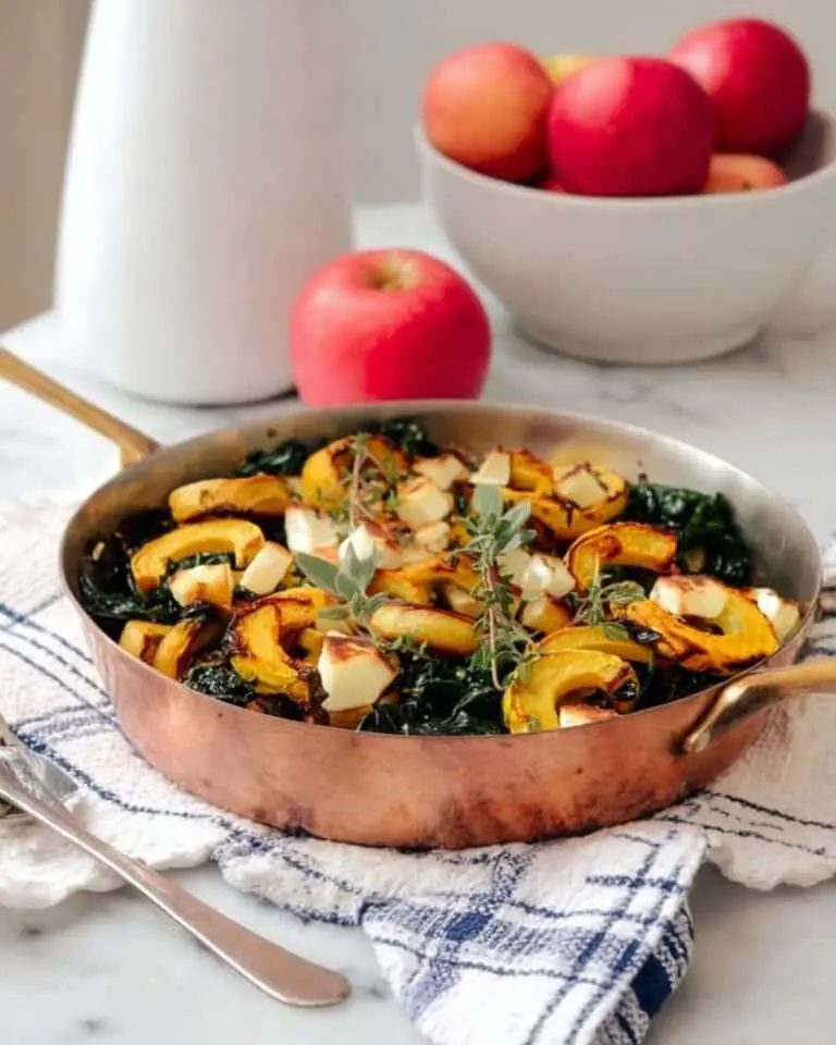 Roasted Delicata Squash and Apples with Kale and Toasted Pepitas Recipe