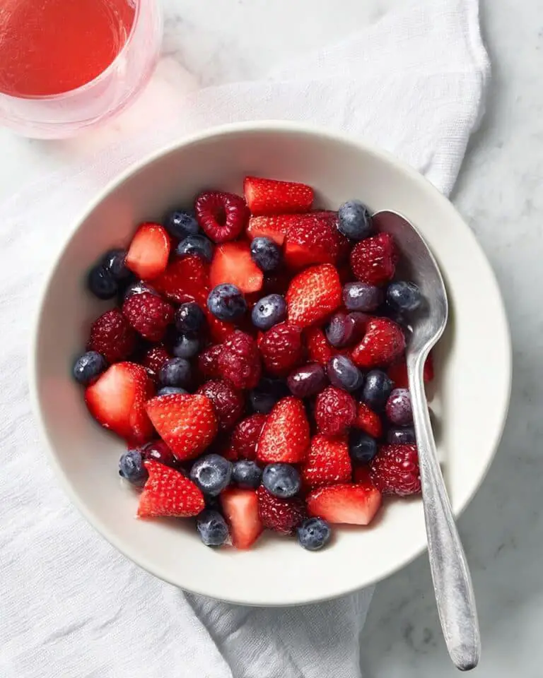 Berry Fruit Salad with Homemade Strawberry Syrup Recipe