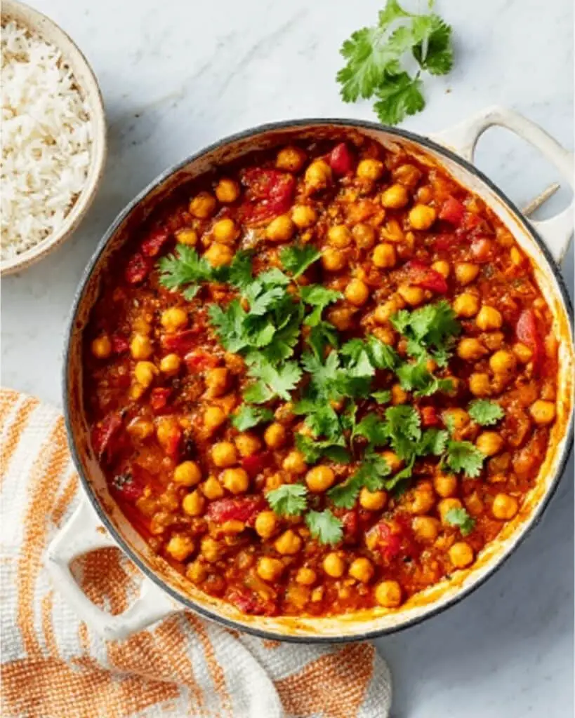 Creamy Vegetarian Chana Masala with Toasted Spices and Fresh Cilantro Recipe
