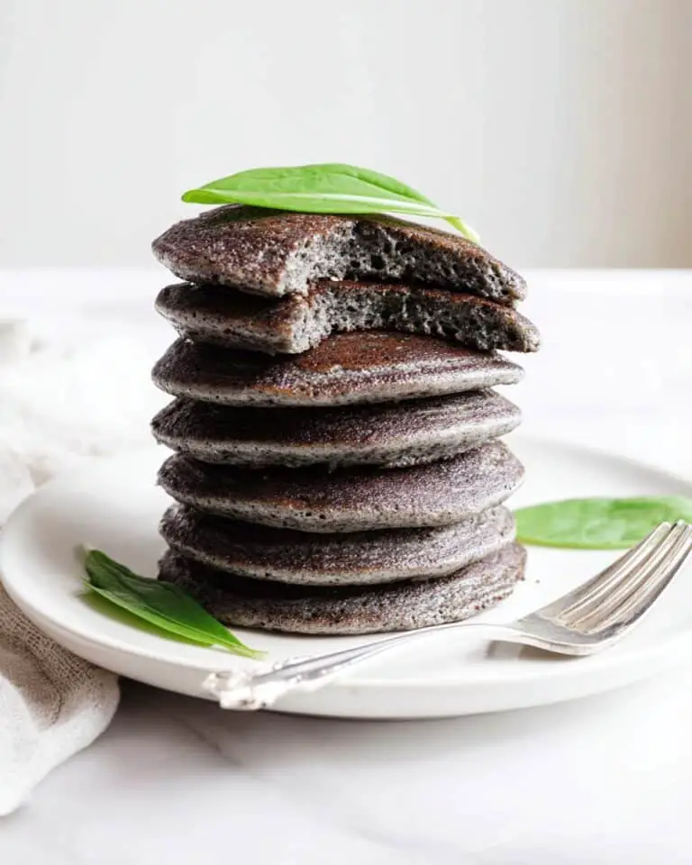 Gluten Free Black Sesame Mochi Pancakes Recipe