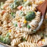 White Sauce Pasta with Vegetables and Cheese Recipe