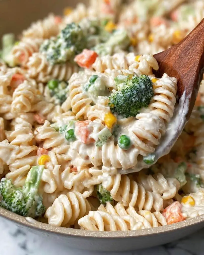 White Sauce Pasta with Vegetables and Cheese Recipe