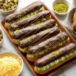 Pistachio Long Donuts with Kadayif and Milk Chocolate Dip Recipe