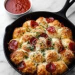 Pizza Pull Apart Rolls with Cheese, Pepperoni, and Garlic Herb Butter Recipe