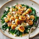 Pan Fried Gnocchi with Feta, Fennel Seeds, and Toasted Pine Nuts Recipe