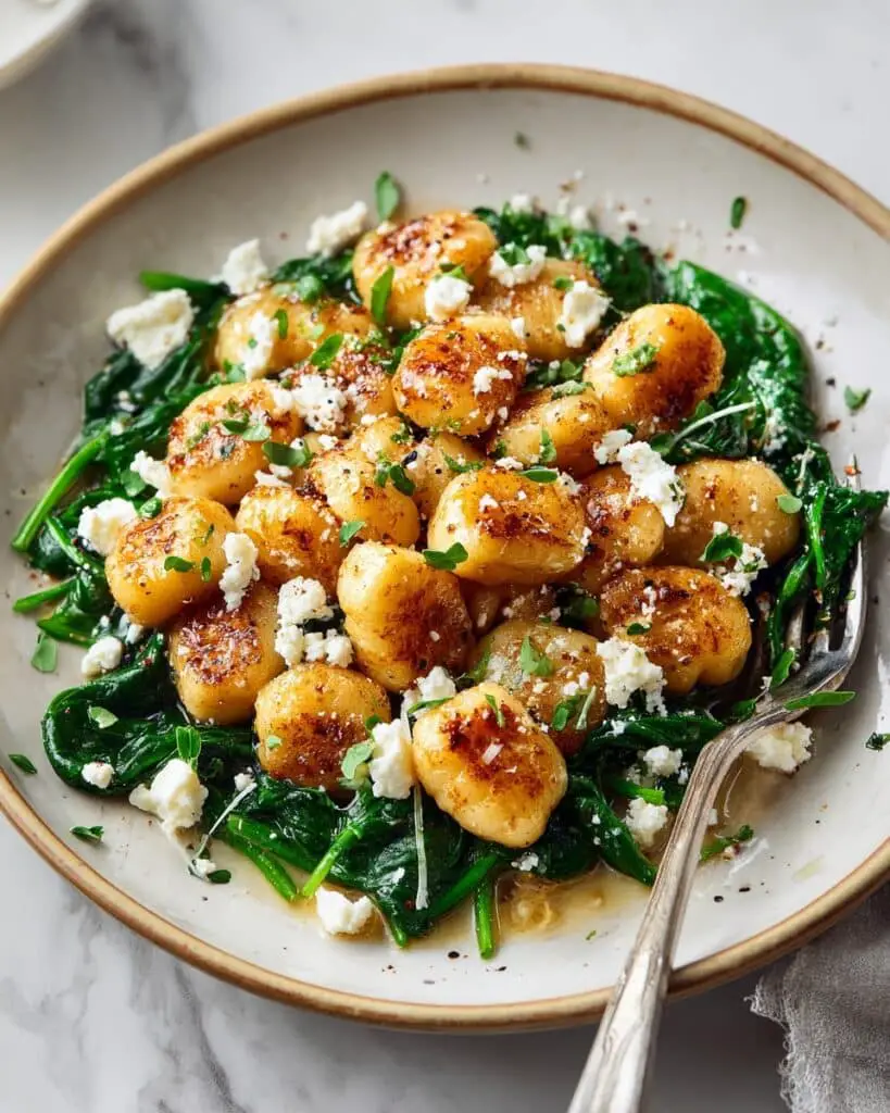 Pan Fried Gnocchi with Feta, Fennel Seeds, and Toasted Pine Nuts Recipe