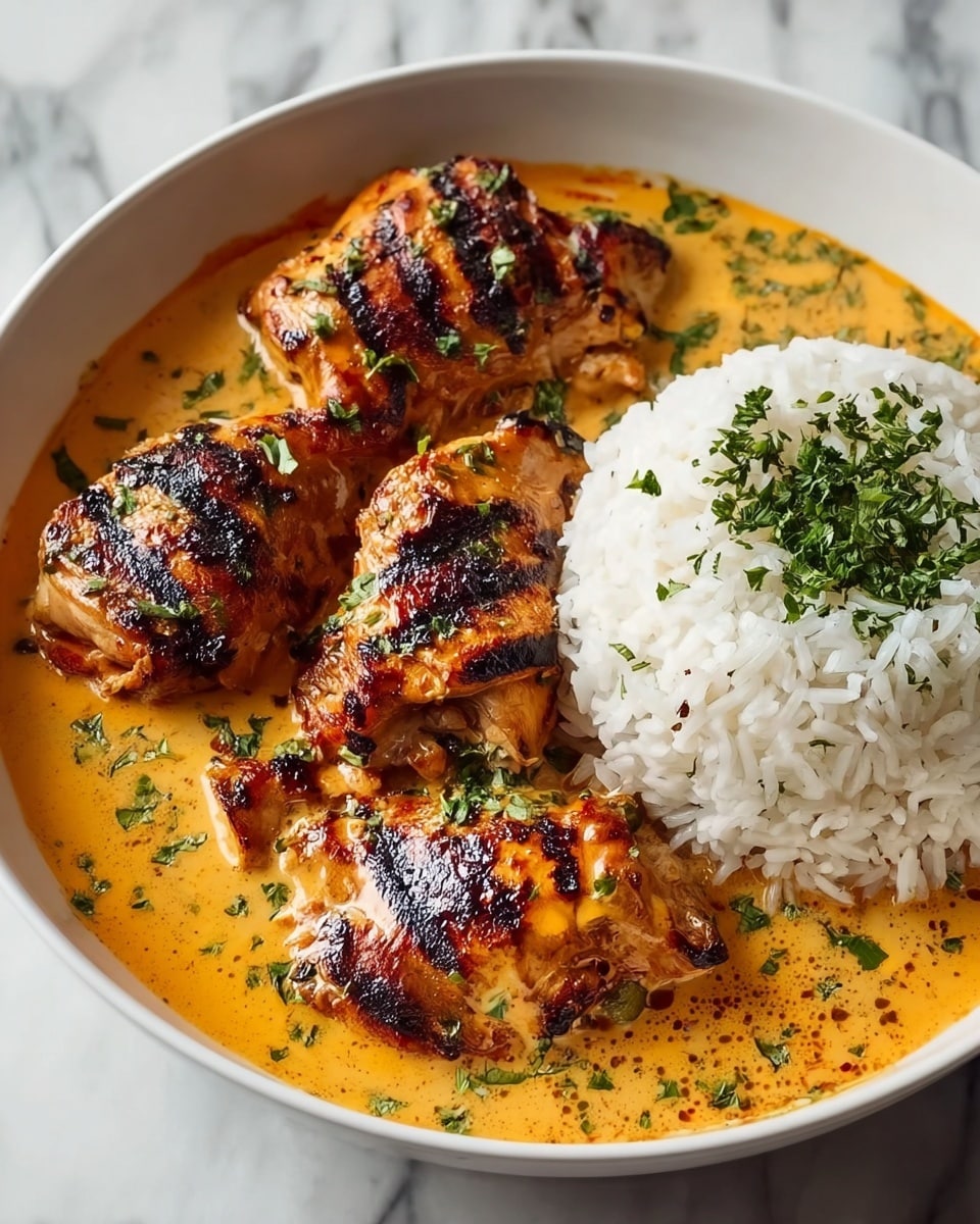 Creamy Paprika Chicken Drumsticks with Steamed Rice Recipe