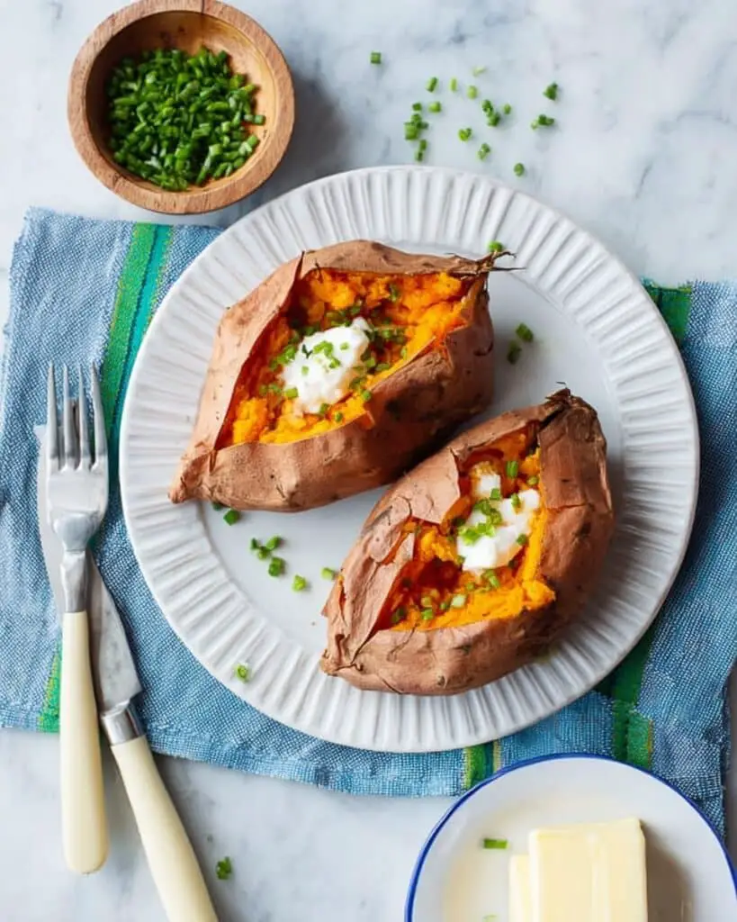 Baked Sweet Potato with Toppings Recipe