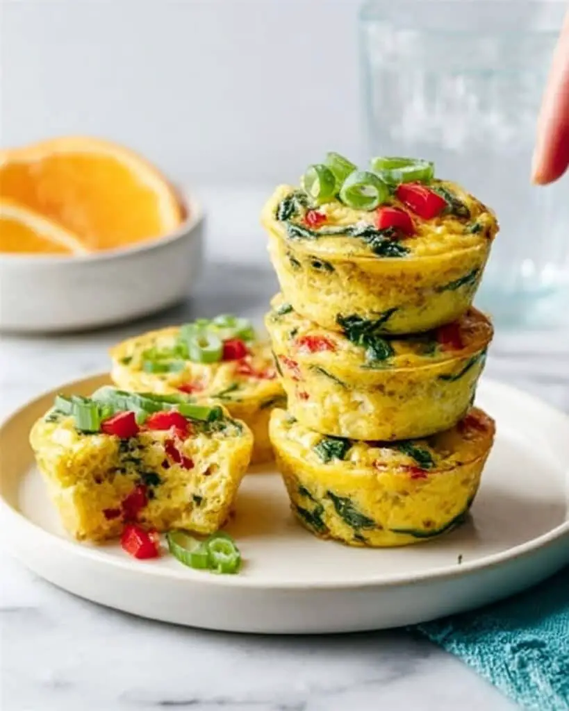 Healthy Spinach and Red Pepper Egg Bites Recipe