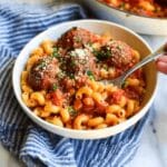 One Pan Meatballs and Pasta Skillet Recipe