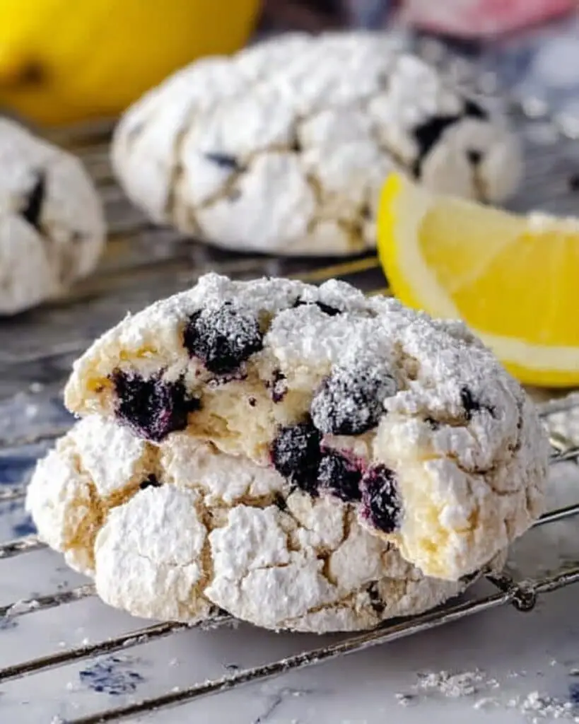 Vegan Lemon Blueberry Crinkle Cookies (Gluten Free) Recipe