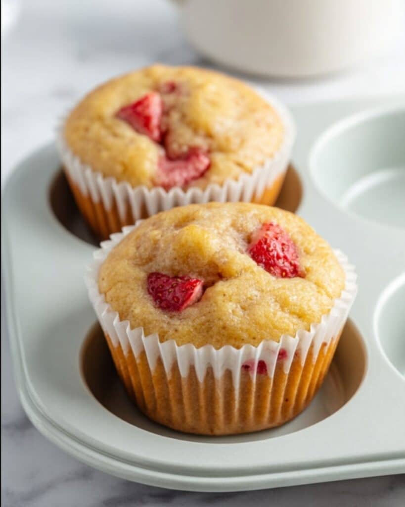 Healthy Strawberry Banana Yogurt Muffins Recipe