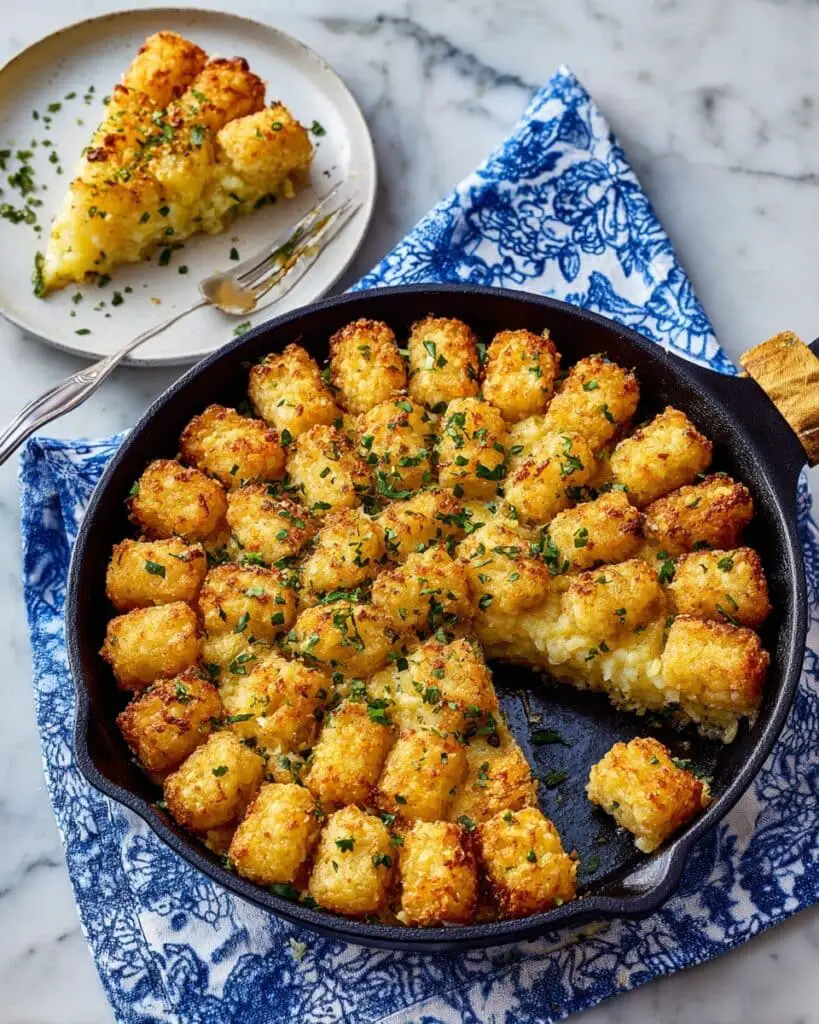 Tater Tot Breakfast Casserole with Sausage, Cheddar, and Chives Recipe