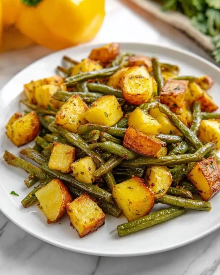 Garlic Herb Roasted Potatoes and Green Beans Recipe