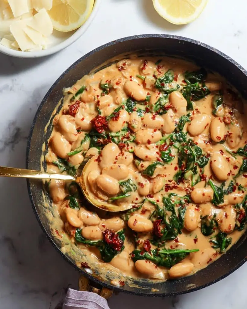 Creamy One Pot Sundried Tomato White Beans Recipe