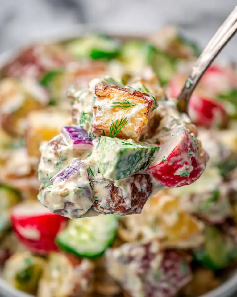 Crispy Smashed Potato Salad with Yogurt Dressing Recipe