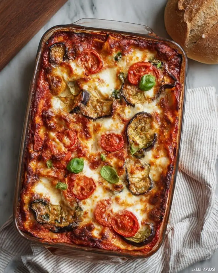 Rustic Three Cheese Eggplant Lasagna with Beef Ragu Recipe