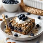 Healthy Blueberry Baked Oatmeal (Gluten-free) Recipe