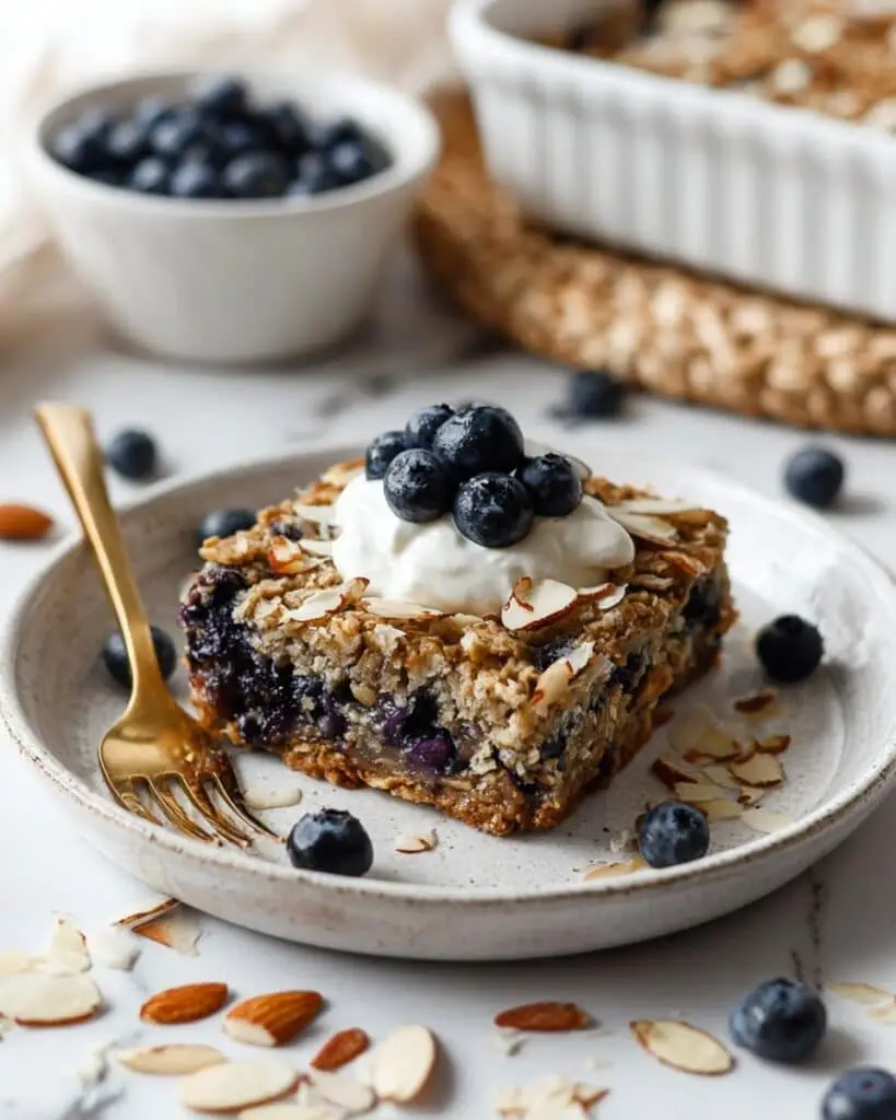 Healthy Blueberry Baked Oatmeal (Gluten-free) Recipe