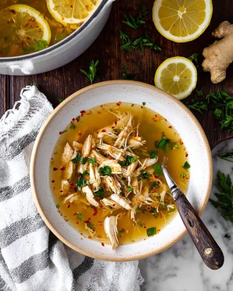 Simple Chicken Soup Recipe with Ginger and Lemon Recipe