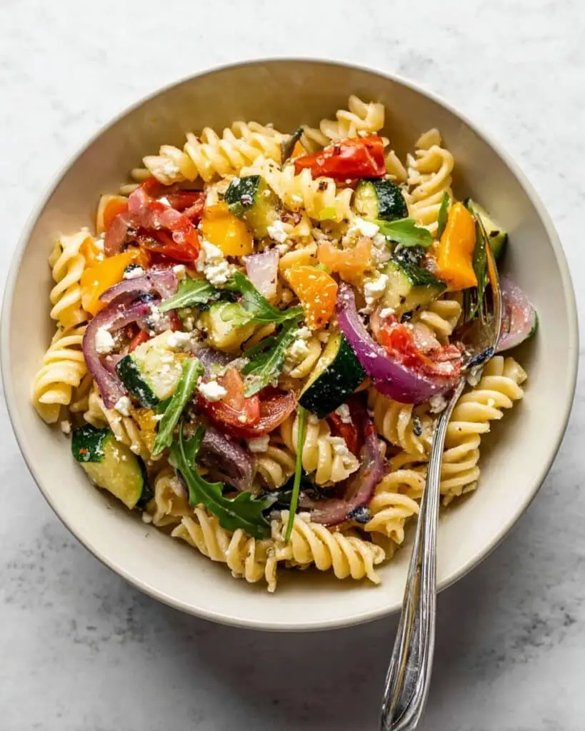 Roasted Veggie Pasta with Feta Recipe