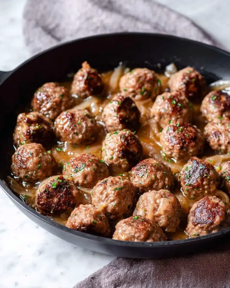 Juicy Lamb Meatballs with Caramelized Onions Recipe