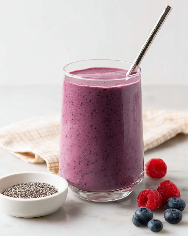 High Fiber Smoothie with Chia Seeds and Mixed Berries Recipe