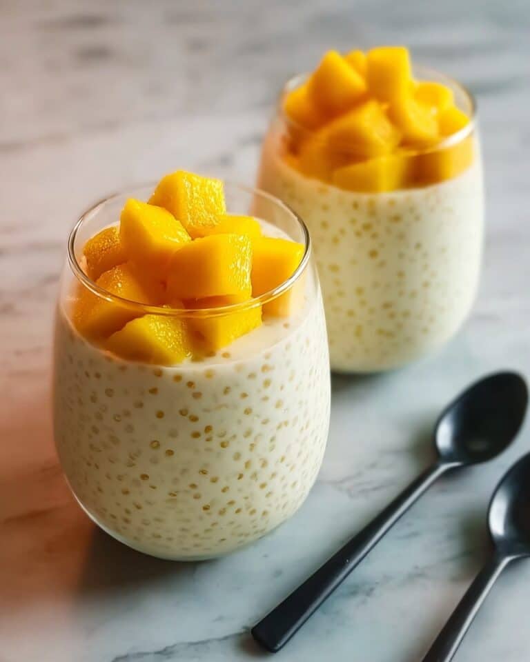 Creamy Mango Sago with Fresh Mango Chunks Recipe